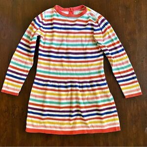 Mini B Rainbow Striped Little Girls Cardigan Dress Cotton Knit Size 6-7